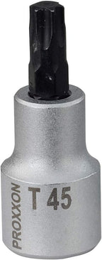 PROXXON Spezialsatz für TX- und Innensechskantschrauben, Für 1/4"-Vierkantantrieb und 1/2"-Vierkantantrieb, 42-teiliges Werkzeug-Set mit Kunststoffkoffer, 23290