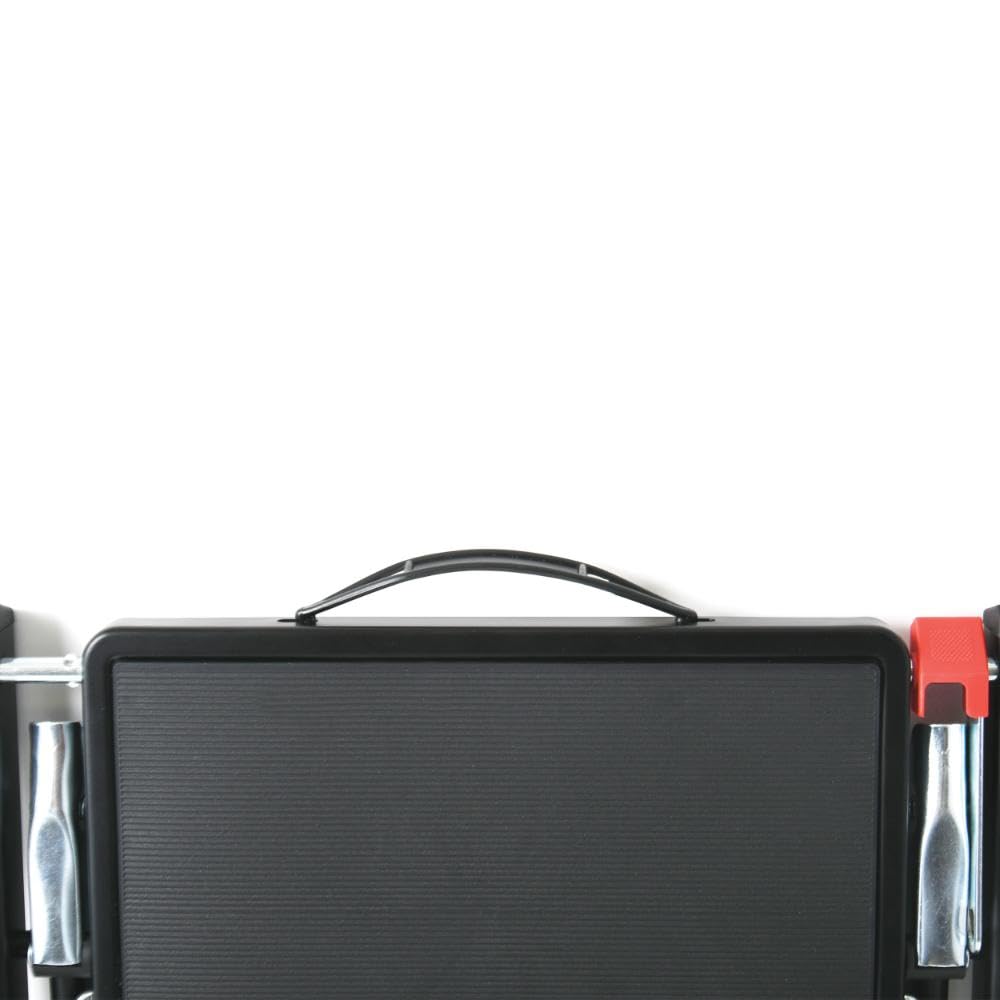 MSV - Klapptritt mit 2 Stufen aus Stahl - Tragfähigkeit 150 kg - GS-Sicherheitsnorm - rutschfest und kompakt - Ideal für Zuhause, Küche, Büro und Heimwerken - Schwarz