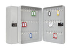 WEDO Schlüsselschrank für 60 Schlüssel – kompaktes Wand-Keysafe mit mechanischem 3-stelligen Zahlenschloss, pulverbeschichtetes Stahlblech, inkl. Nummerierungsset & Montage, hellgrau