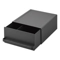 Yamazaki 2019 TOWER Schublade für die Arbeitsplatte, schwarz, Stahl/Polypropylen/Magnet, minimalistisch, 22.2 x 27.5 x 11.5 cm