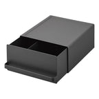 Yamazaki 2019 TOWER Schublade für die Arbeitsplatte, schwarz, Stahl/Polypropylen/Magnet, minimalistisch, 22.2 x 27.5 x 11.5 cm