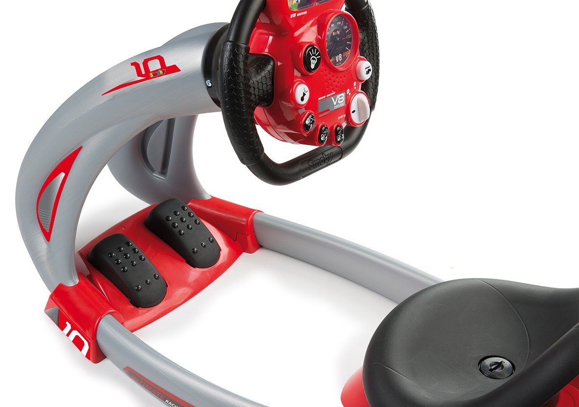 Smoby - V8 Driver - Fahrsimulator für Kinder - Elektronisches Lenkrad - mit Sounds und Lichter