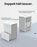 Newentor Luftentfeuchter elektrisch 25L, Entfeuchter elektrisch keller, Raumentfeuchter elektrisch, Dehumidifiers for home für 215m³/80m², mit Timer, Filter, Ablaufschlauch, 10 J. Gar.