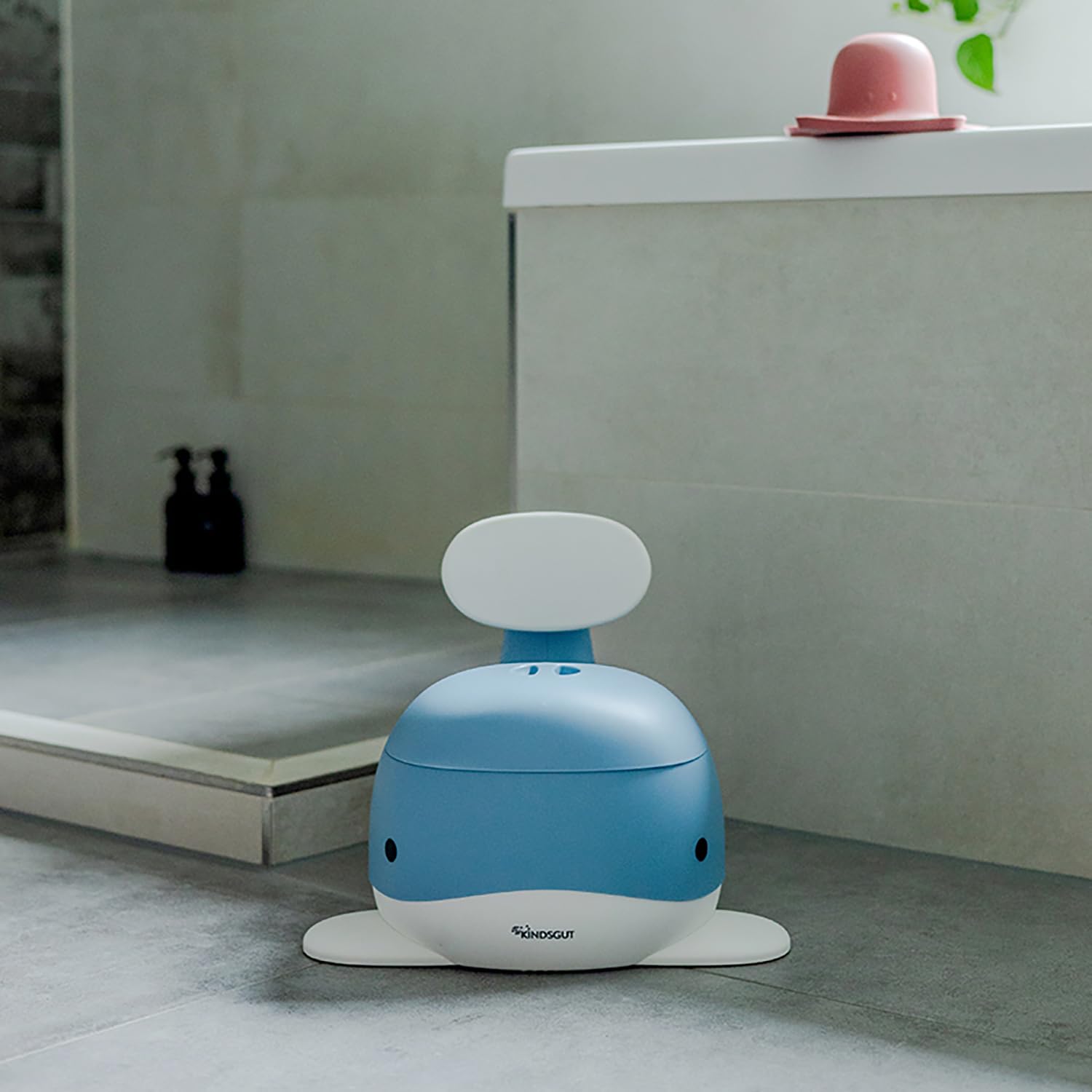 Kindsgut Kinder-Töpfchen, Babytopf WC/Klo, kinderfreundliches Wal-Design und dezente Farben, Toiletten-Training, Taubenblau