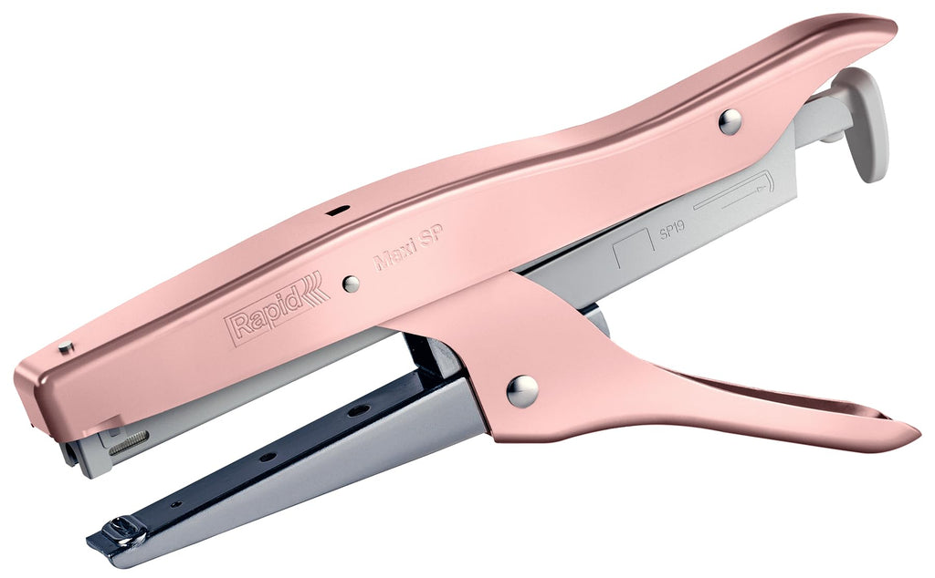 Rapid Maxi SP19 Heftzange, 20 Blatt Kapazität, verwendet SP19 Heftklammern, ergonomisches Design, inklusive Heftklammern, Metall, rosa, 5001084