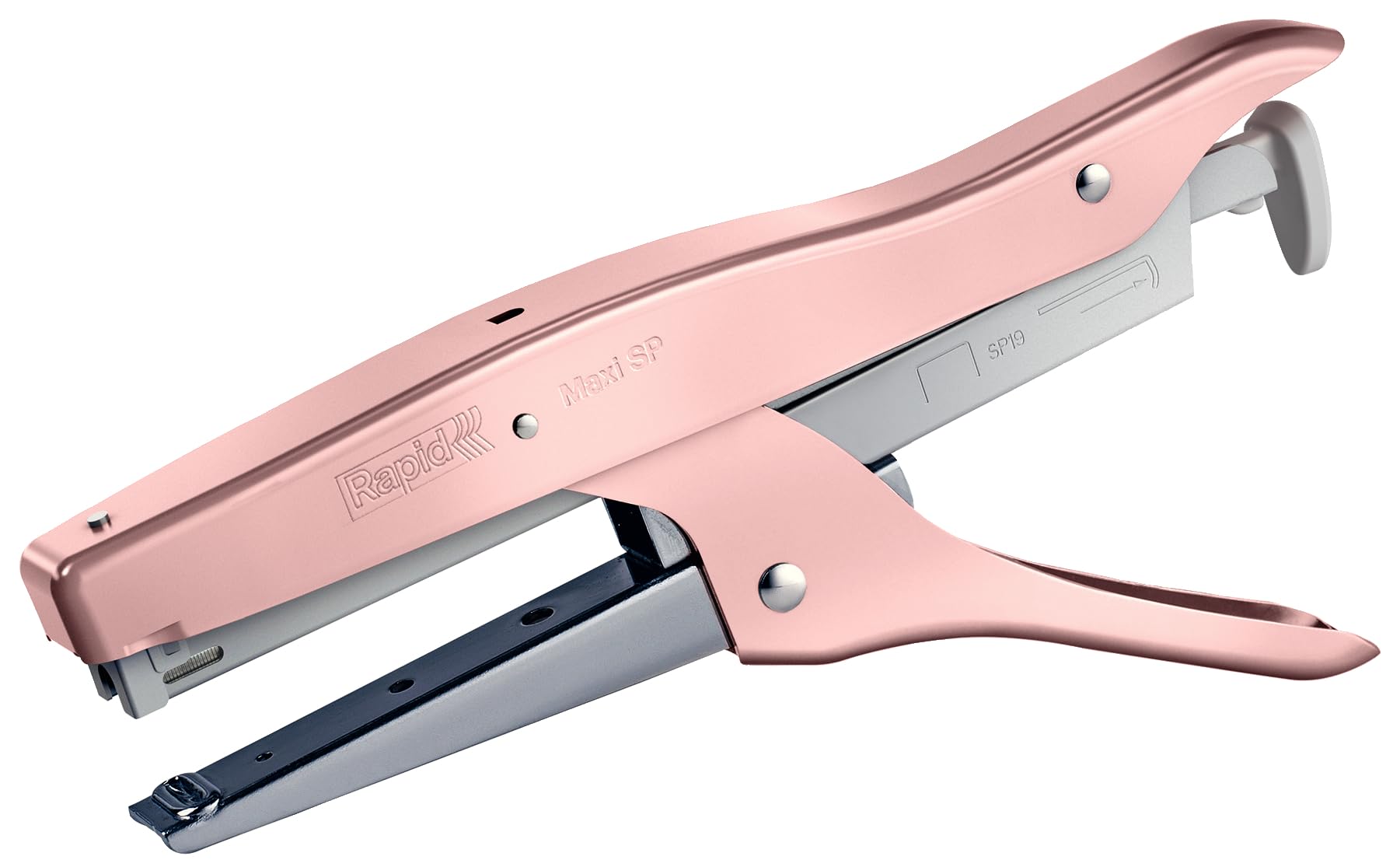 Rapid Maxi SP19 Heftzange, 20 Blatt Kapazität, verwendet SP19 Heftklammern, ergonomisches Design, inklusive Heftklammern, Metall, rosa, 5001084