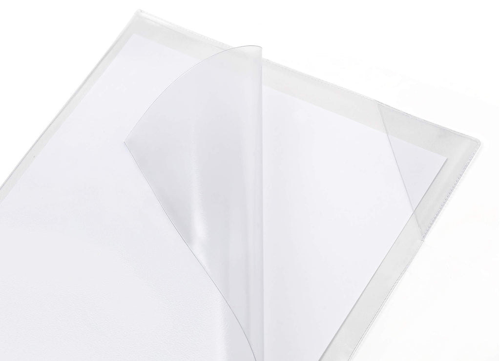 Djois, 194773 - Klebetasche, repositionierbar, A4, transparent, 5 Stück, Easy Load Ecke, blendfrei, smarte Präsentation, organisierte Dokumente, Glasoberfläche, Einfache Handhabung