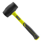 RYOBI Gummihammer mit Griff aus Hickory-Holz, schwarz, 450 Gramm RHHM450