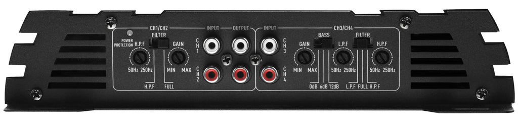 Crunch GPX-1000.4 4-Kanal Auto-Verstärker – Class A/B Endstufe mit 4x125W RMS @2 Ohm, 2x250W gebrückt @4 Ohm – Bass Boost, HPF/LPF Filter, Cinch, 12V Car Hifi Amplifier