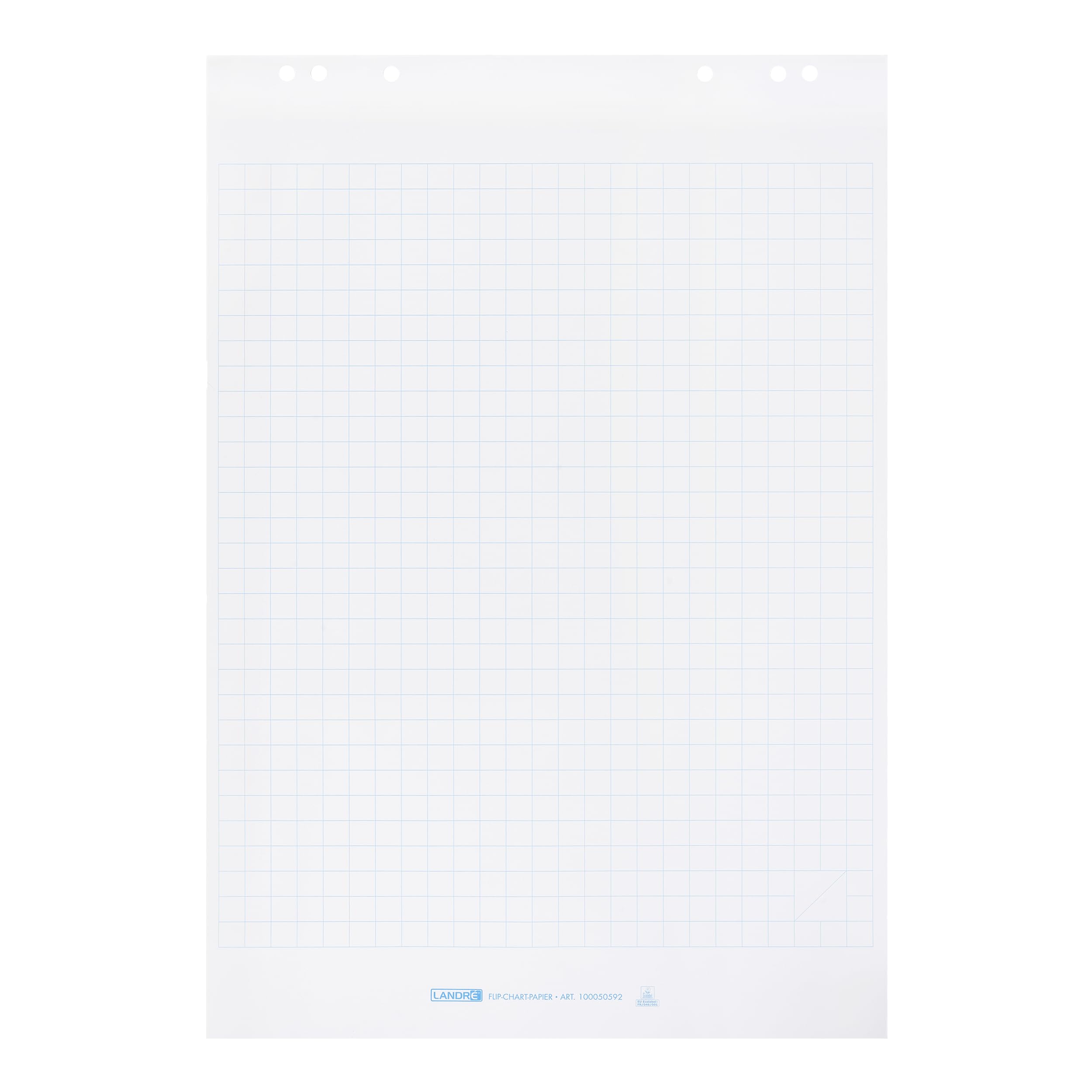 Landré Flipchart Papier, kariert, mit 20 Blatt je Block, 6 fach Lochung, 5 Stück