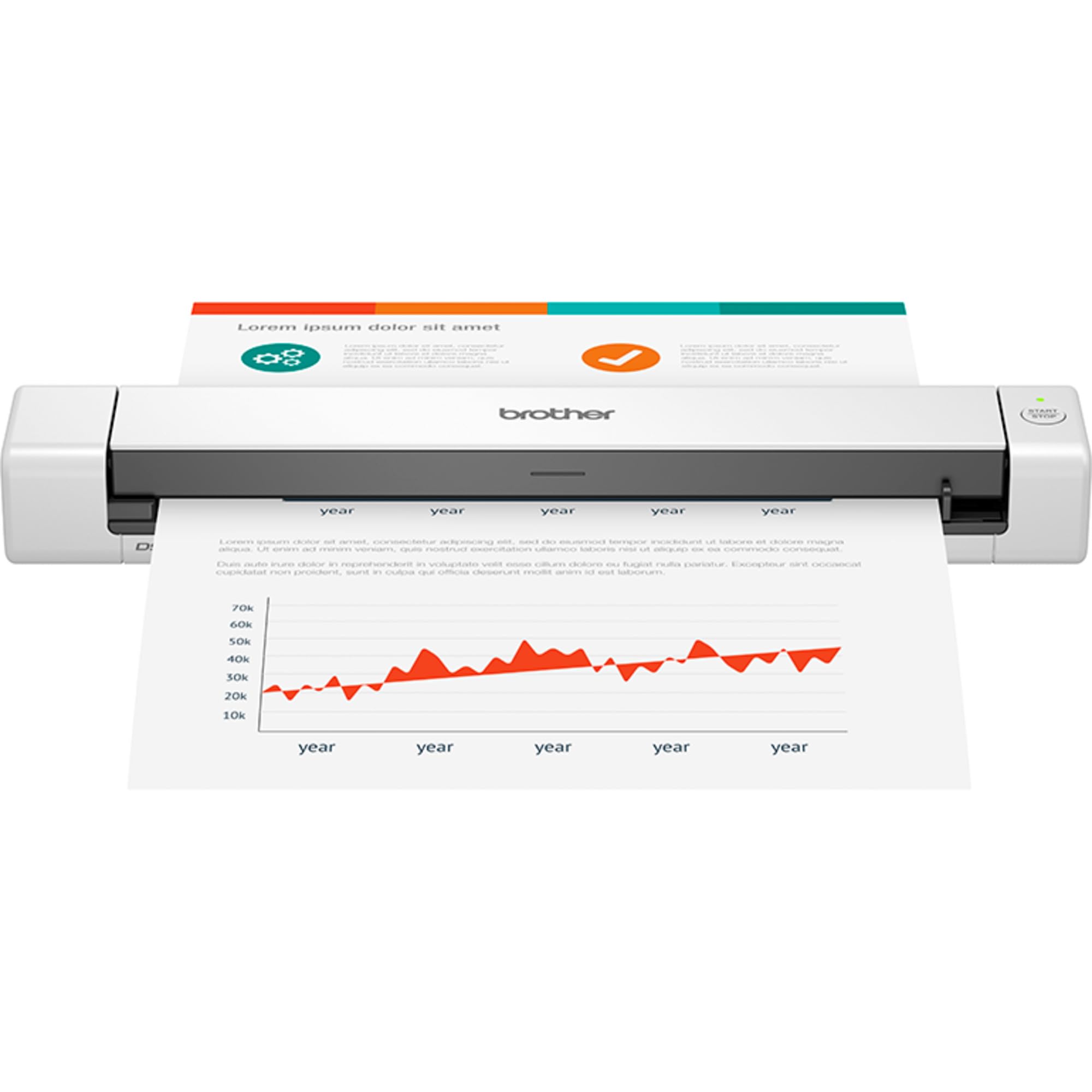Brother DS-640 Mobilscanner | A4 | USB-Stromversorgung | 15 Seiten pro Minute | Farbe | Schwarz/Weiß | Dsmobile | Auf USB scannen