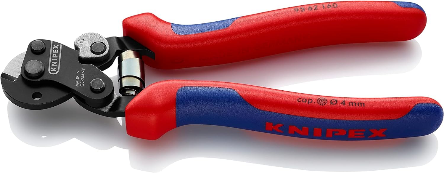 KNIPEX Drahtseilschere auch für hochfeste Drahtseile mit Mehrkomponenten-Hüllen 160 mm, 95 62 160
