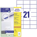 AVERY Zweckform 3652 Adressaufkleber (2.100 Klebeetiketten, 70x42,3mm auf A4, Papier matt, bedruckbare Absenderetiketten, selbstklebende Adressetiketten mit ultragrip) 100 Blatt, weiß