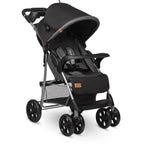 LIONELO Emma Plus Kinderwagen bis zu 15 kg, Kindersportwagen, leicht modern klein Buggy mit Liegeposition, zusammenklappbar, große Räder, großer Korb, Tasche Stone