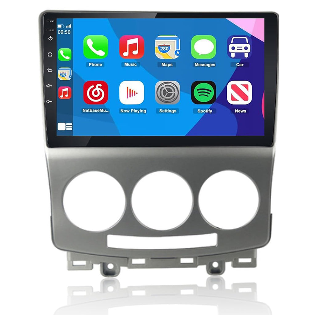 LEXXSON Wireless Carplay Android Auto für Mazda 5 2005-2010 mit 9 Zoll kapazitivem Touchscreen SWC GPS Navigation Bluetooth WiFi USB Player 2G DDR3 auf 32G NAND