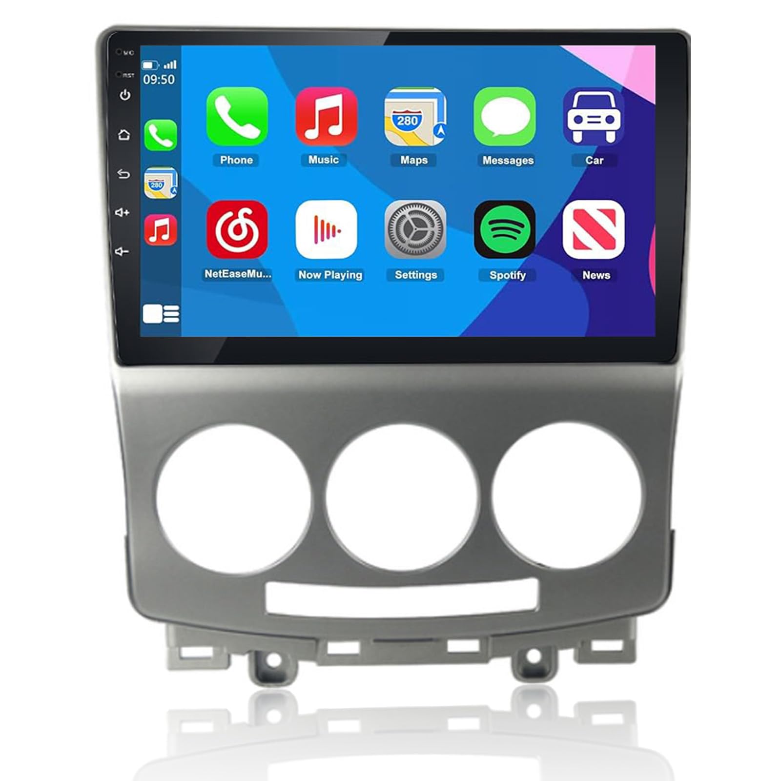 LEXXSON Wireless Carplay Android Auto für Mazda 5 2005-2010 mit 9 Zoll kapazitivem Touchscreen SWC GPS Navigation Bluetooth WiFi USB Player 2G DDR3 auf 32G NAND
