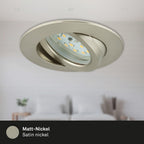 Briloner Leuchten LED Einbauleuchte, dimmbar, Einbaustrahler, LED Strahler, Spots, Deckenstrahler, Deckenspot, Lampen Wohnzimmer, LED Einbaustrahler 230v, Deckeneinbauleuchten, Einbaustrahler Set, schwenkbar, rund [Energieklasse A+]