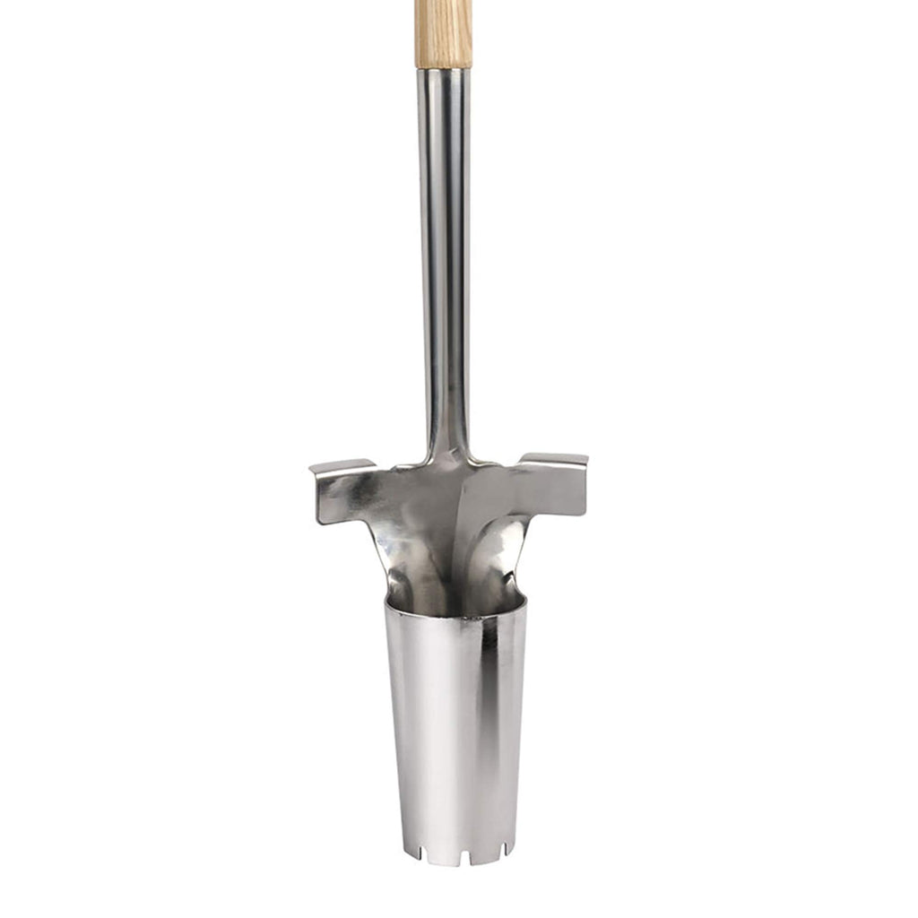Kent & Stowe Langstiel Zwiebelpflanzer – Blumenzwiebel-Pflanzer aus Edelstahl, Zwiebel-Stecher mit Stiel aus Esche, Länge: 101 cm