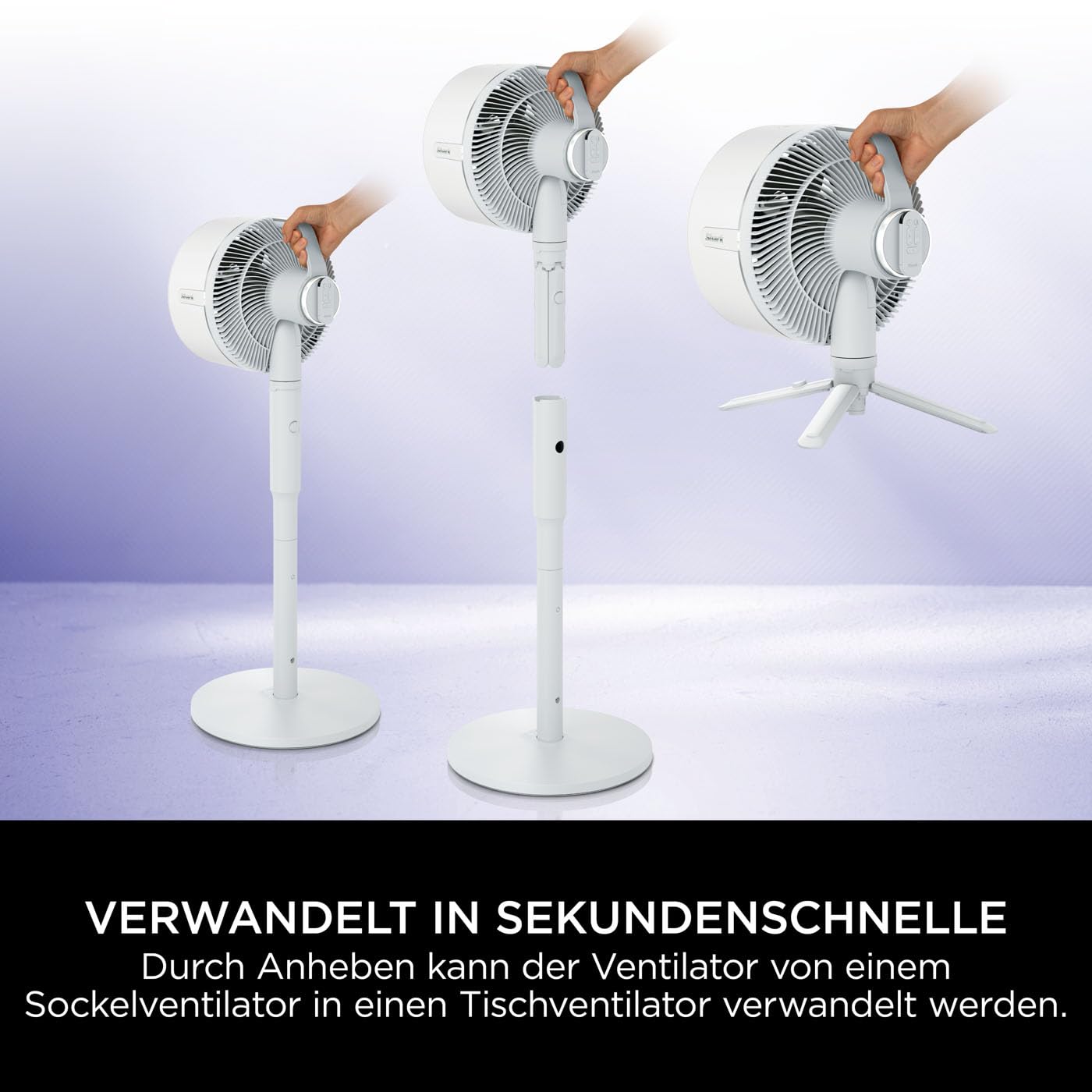 Shark FlexBreeze Ventilator Leise, Hybrid Ventilator Kabelgebunden & Kabellos, Tragbar, für Innen- und Außenbereich, UV- & Wasserbeständig, Ultraleistungsstark, Ultraleise, Weiß FA220EU