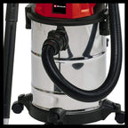 Einhell Nass-Trockensauger TC-VC 1820 S (1250 Watt, Edelstahlbehälter 20l, Blasanschluss, 4 Rollen, Schlauchsystem Ø36mm inkl. Saugschlauch + Verlängerung, Kombidüse + Filter), Schwarz