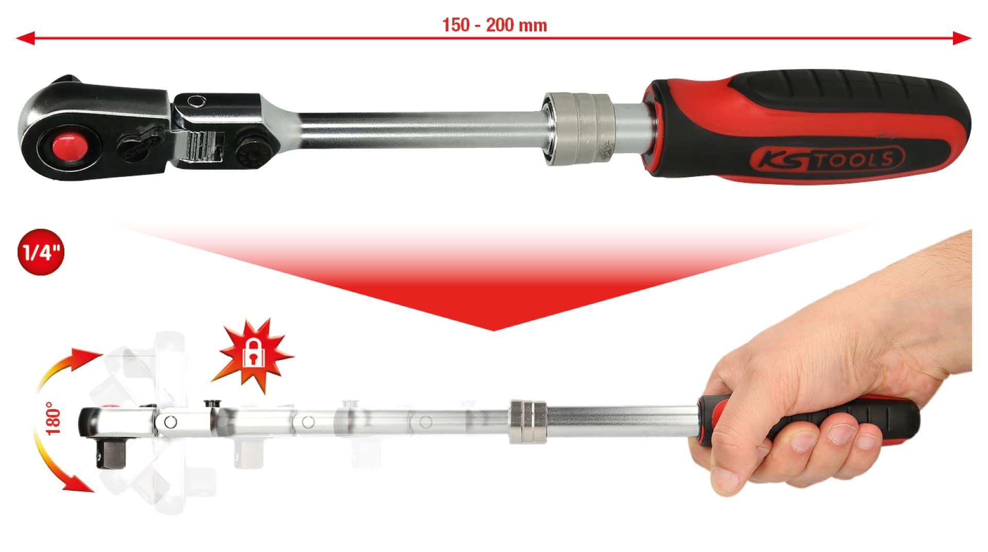 KS Tools 914.1420 Teleskop-Gelenk-Umschaltknarre