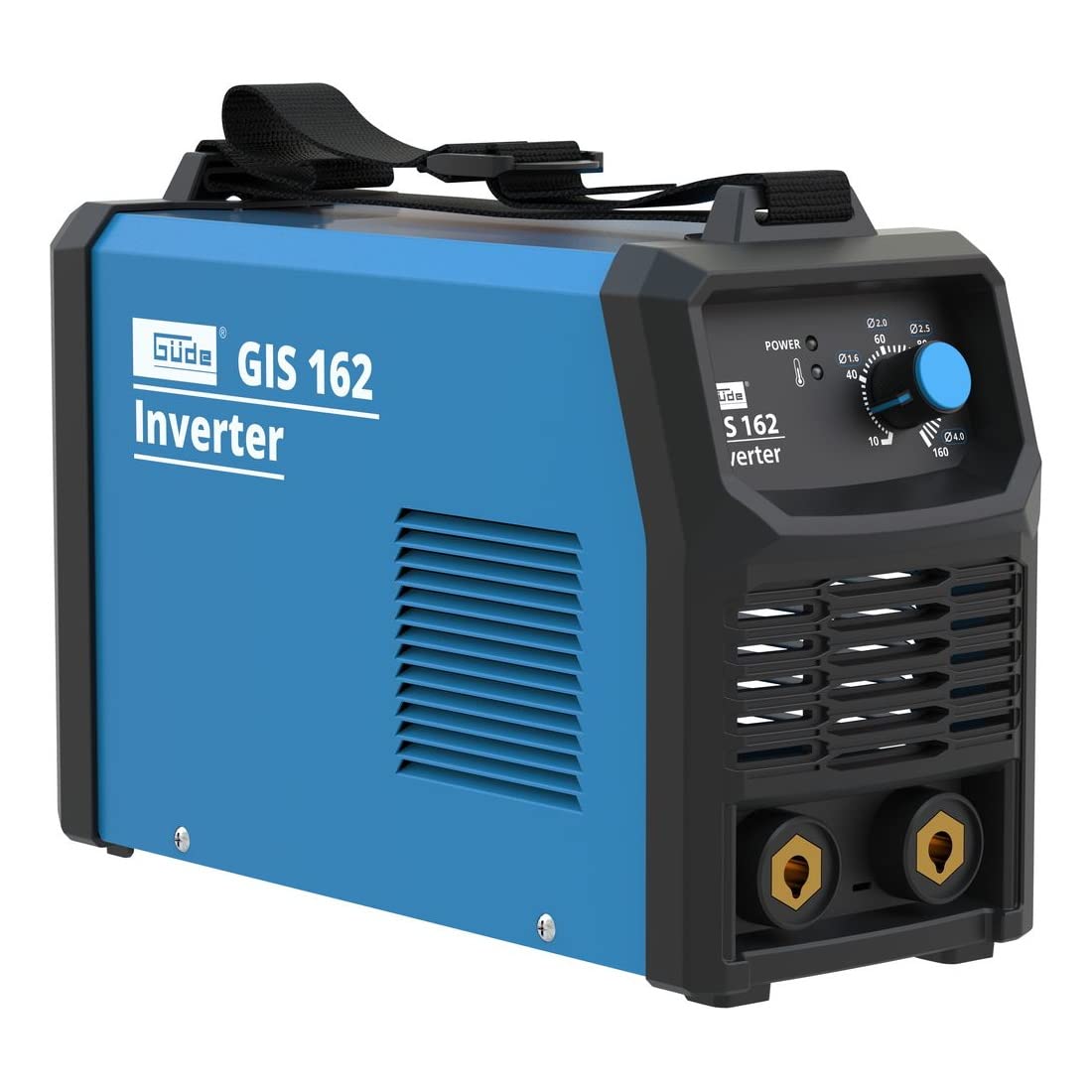 Güde Inverter Schweißgerät GIS 162 (230 V, 15,5 W Leerlaufleistung, 5,0 kVA max. Netzleistung, 10-160 A Regelbereich Schweißstrom, inkl. Elektrodenhalter, Masseklemme, Schlackenhammer & Schweißschild)