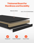 VEVOR Schreibtisch Bücherregal 1-stufiger Organizer (94 x 24 x 73 cm) Tischregale Schreibtisch Organizer Ausstellungsregal aus Spanplatten mit rutschfesten Füßen, für Büro Wohnheim, Schwarz