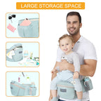 Azeekoom Babytrage Ergonomischemit Hüftsitz, Baumwolle Kindertrage Dorsal und Ventral, Leicht Atmungsaktive, Verstellbare Kopfstütze für Babys und Kinder von 0 bis 48 Monat (3,5 bis 25 kg)