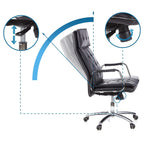 hjh OFFICE 600920 Chefsessel Bürostuhl Villa 20 Nappaleder Schwarz Büro-Sessel mit hoher Rückenlehne