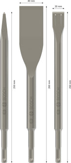 Bosch 3x PRO SDS plus-5C Meißel-Set, 3-tlg. (für Beton, Ziegelstein, Ø mm, Professional Zubehör Bohrhammer, Zerkleinerer)