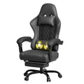 JUMMICO Gaming Stuhl, Schreibtischstuhl mit Massagefunktion,Bürostuhl Ergonomisch mit Fußstütze,150 kg, Schwarz