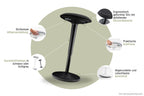 Sedus se:fit, Ergonomischer Hocker, Stehhocker, Stehsitz, Stehhilfe, Schwarz, Kunststoff, Gummifuß, 53-80 cm Höhenverstellbar