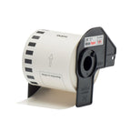 Brother DK-22251 selbstklebende Endlosetiketten (62 mm x 15,24 m, geeignet für QL-800, QL-810W, QL-820NWB) rot/schwarz auf weiß (Papier)