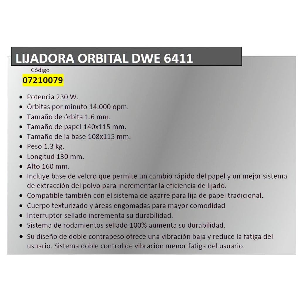 DEWALT Vibratiosnschleifer/Schwingschleifer (230 Watt, Schwingkreis-ø 1.6 mm, Schleifplatte 108 x 115 mm, Klettfix, AirLock kompatibel, inkl. Staubfangsack & Absaugadapter) DWE6411-QS