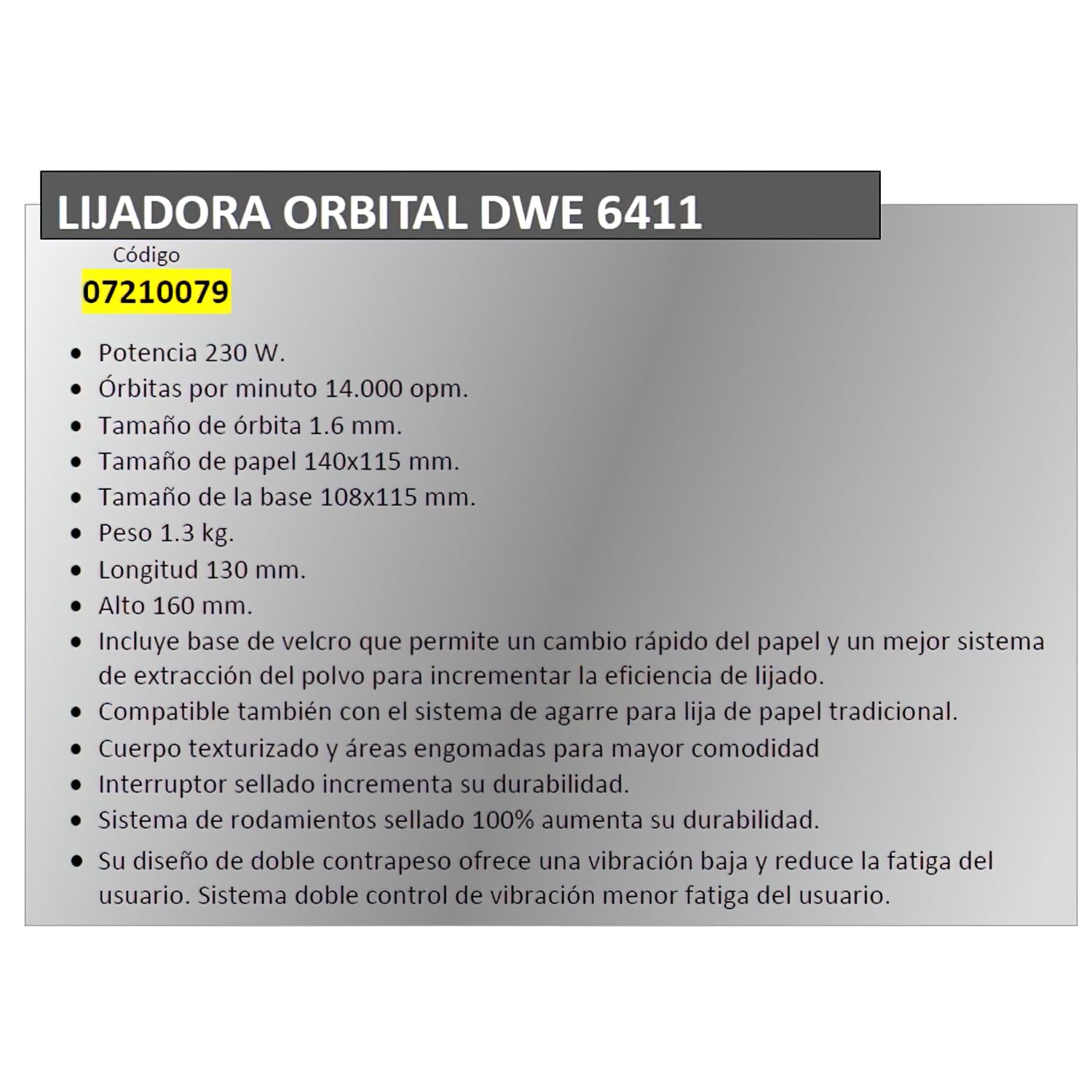DEWALT Vibratiosnschleifer/Schwingschleifer (230 Watt, Schwingkreis-ø 1.6 mm, Schleifplatte 108 x 115 mm, Klettfix, AirLock kompatibel, inkl. Staubfangsack & Absaugadapter) DWE6411-QS