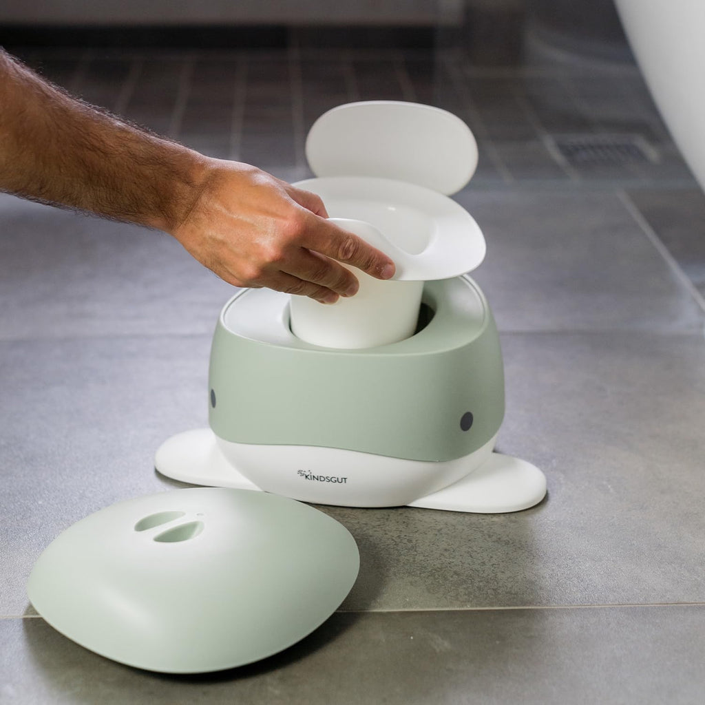Kindsgut Kinder-Töpfchen, Babytopf WC/Klo, kinderfreundliches Wal-Design und dezente Farben, Toiletten-Training, Pistazie