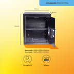 Yale Coffre-fort Électronique - Large 40L - Serrure 100 000 combinaisons, verrou électronique code 3 à 8 chiffres - dimensions 39x35x36cm YSV/390/DB2