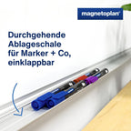 magnetoplan Design-Whiteboard SP | Magnettafel BxH 1800x1200 mm | Stabile, speziallackierte Stahloberfläche | Perfekte Schreibfläche | Bürobedarf | Memoboard für Büro- und Konferenzräume | Homeoffice