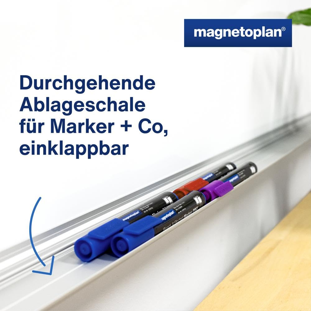 magnetoplan Design-Whiteboard SP | Magnettafel BxH 1800x1200 mm | Stabile, speziallackierte Stahloberfläche | Perfekte Schreibfläche | Bürobedarf | Memoboard für Büro- und Konferenzräume | Homeoffice