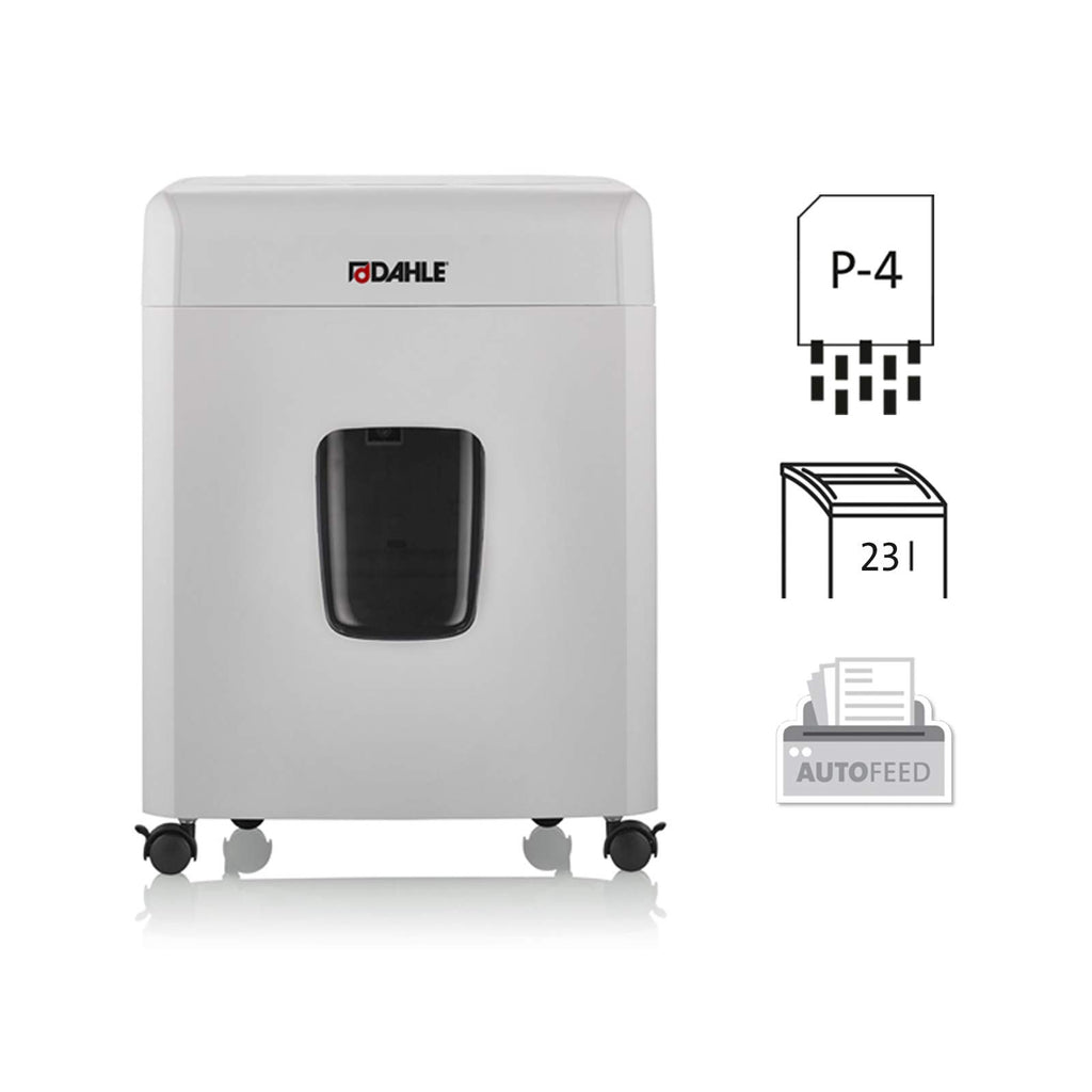 Dahle ShredMATIC 90 Aktenvernichter Autofeed (90 Blatt, P-4, Partikelschnitt, öl- und wartungsfrei, Automatischer Papiereinzug) lichtgrau/staubgrau