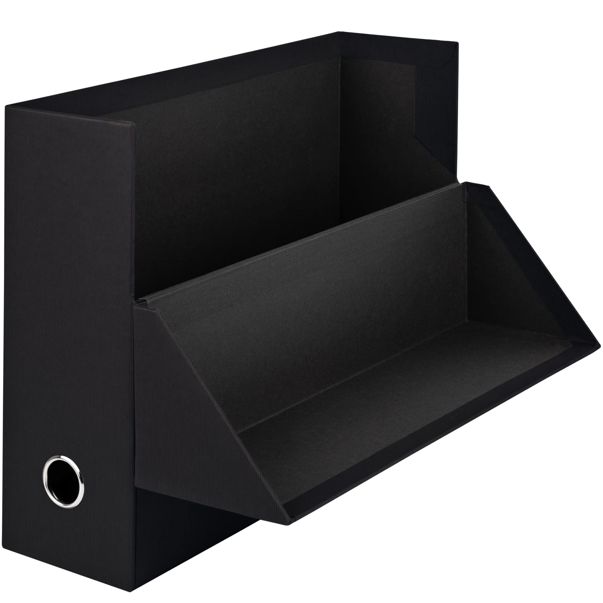 Rössler SOHO Archivbox A4 |Aufbewahrungsbox mit Deckel Pappe | Dokumentenbox A4 | Box mit Deckel | Aufbewahrungsbox mit Deckel Karton | 335 x 95 x 255 mm | 1 Stück | Farbe: Schwarz