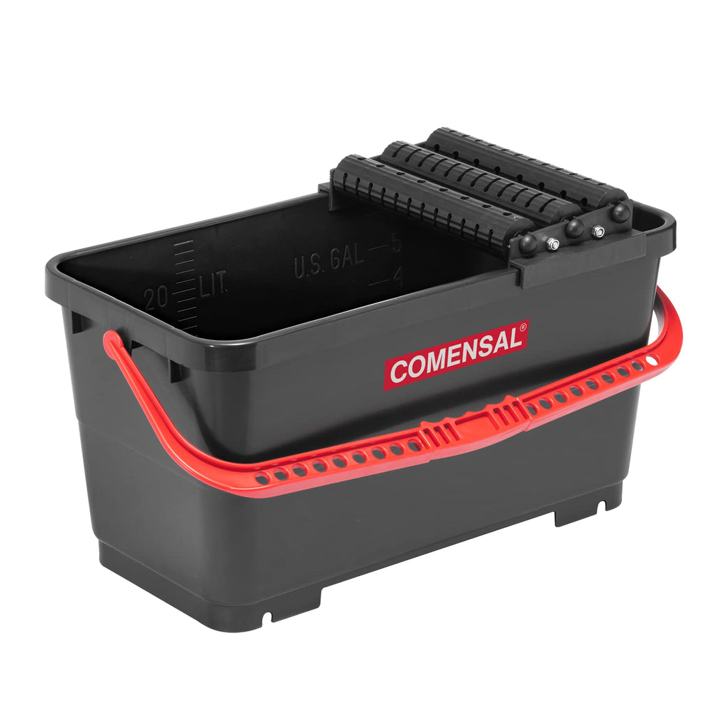 COMENSAL Fliesenwaschset - 9-teiliges Fliesenleger Waschset XL - 24L - Profi Fliesen Waschset - mit Räder - Rollenaufsatz - Gitter - Epoxi Fugenbrett - Hydroschwamm - Schwamm - Made in EU