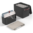 Rotho MYPAPER Plus Inbox, Dokumentenorganizer für Büro und Homeoffice, Schreibtisch Organizer mit Griff, Kunststoff, schwarz, 34,5 × 15,2 × 28,7 cm