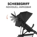 hauck Rapid 3 Air, Schwarz - Dreirad Kinderbuggy mit Luftreifen, Federung und Liegeposition ab Geburt bis 22 kg, UV Schutz 50+, Zusammenklappbar, Höhenverstellbarer Schieber mit Becherhalter