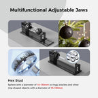 Creality Offizielles Rotary Kit Pro, Laser Rotary Roller 3 in 1 Multifunktions Gravur Zubehör für Lasergravur, Backenfutter Rotary zum Gravieren zylindrischer Objekte, Weinglas, Baseballschläger, Ring