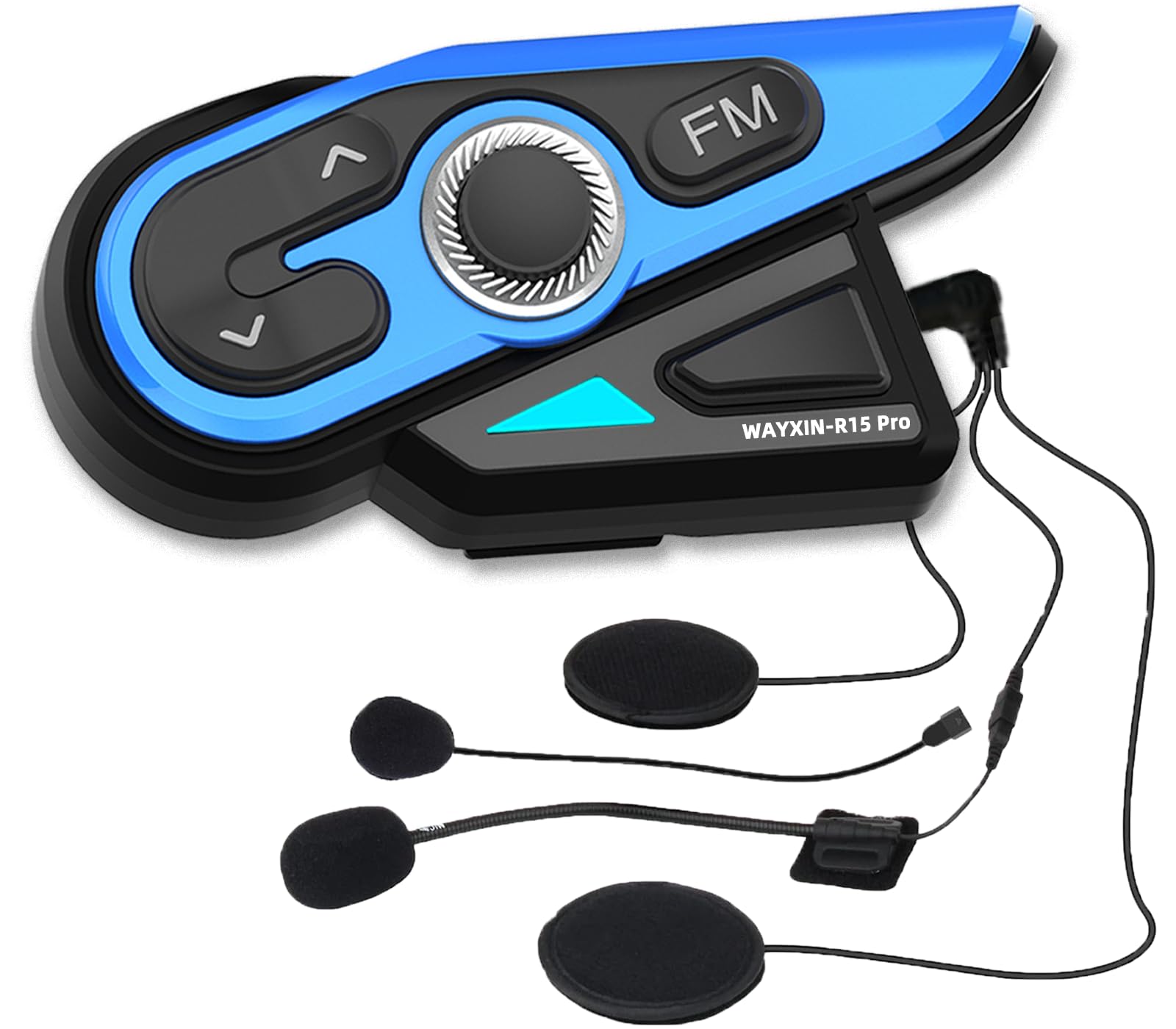 WAYXIN R15pro Motorrad Headset Intercom Helm Headset für bis zu 6 Motorräder 1500M Wireless Kopfhörer mit HiFi/Musik Teilen/FM/AI Sprache Universal intercom Motorradfahren/Skifahren/Radfahren