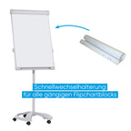 FRANKEN Flipchart, Beschreibbar, Magnetisch, Mobil, Mit Rollen und 2 Seitenarmen, Whiteboard mit Ständer, Papierhalterung und Stifteablage, 67 x 95 cm, PRO Deluxe Mobil, FC81
