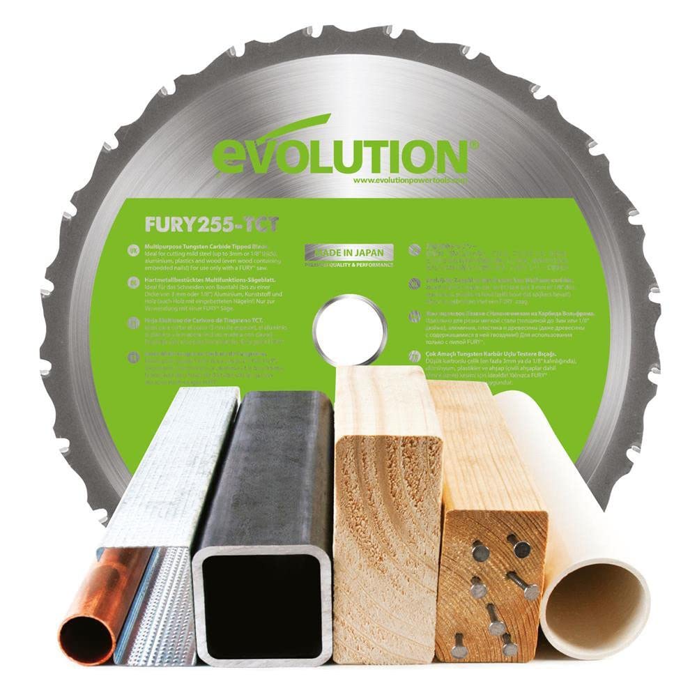 Evolution Power Tools - F255SMS Mehrzweck-Gleit-Gehrungssäge, 255 mm, 1600 W, 230 V