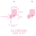 Dalber kinder Wandlampe, Kinderlampe Wandleuchte Einhörner Tiere Unicorns, kinder zimmer leuchte lampenschirm, Rosa