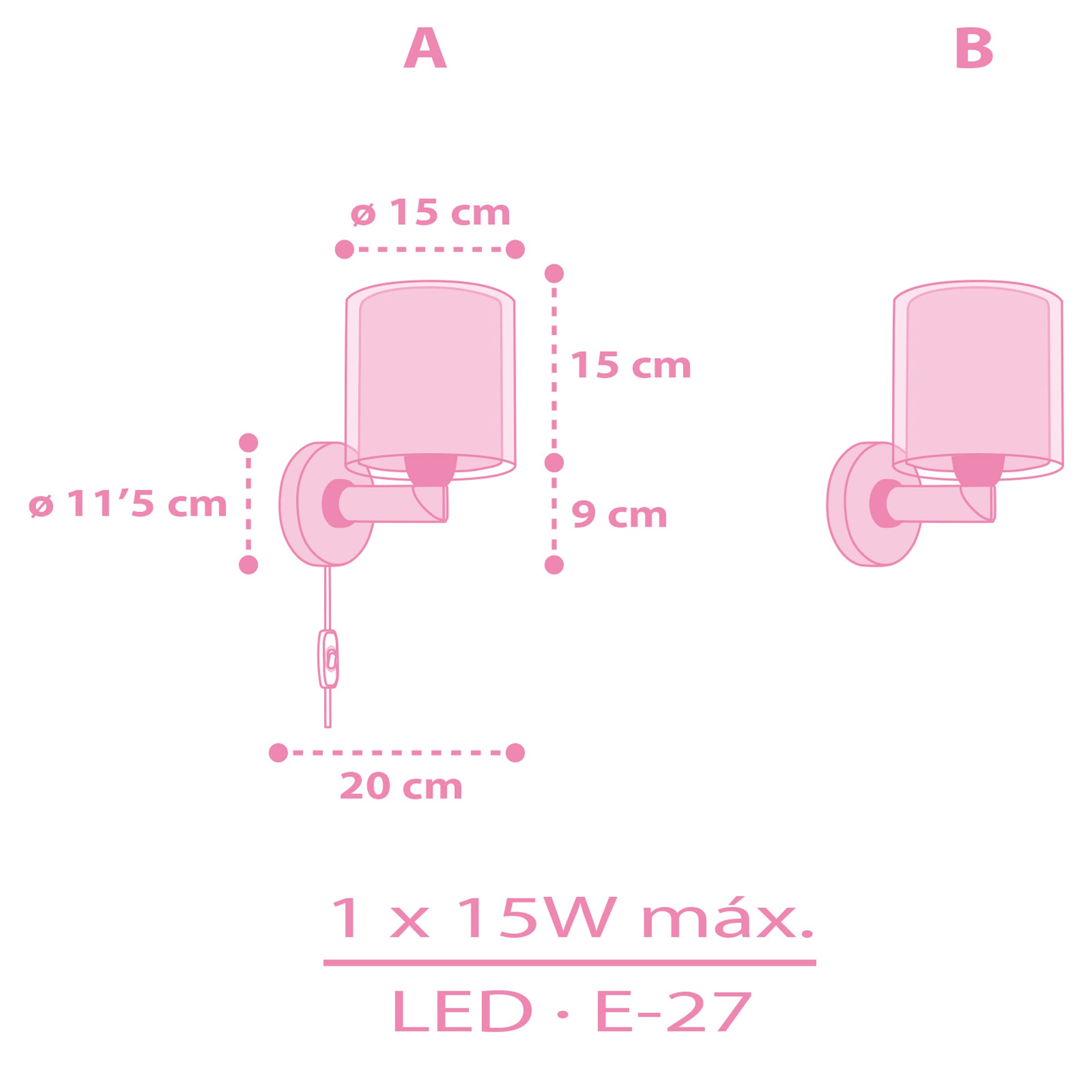 Dalber kinder Wandlampe, Kinderlampe Wandleuchte Einhörner Tiere Unicorns, kinder zimmer leuchte lampenschirm, Rosa